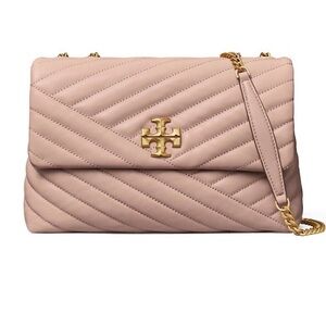 NWOT Tory Burch Kira Chevron Quilted Leather Convertible Bag Meadow Sweet